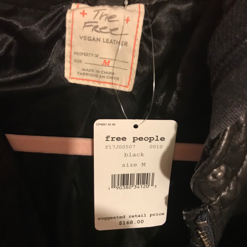 Free People Vegan Faux Leather Jacket - NWT - Picture 2 of 4